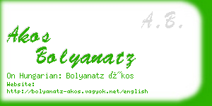 akos bolyanatz business card